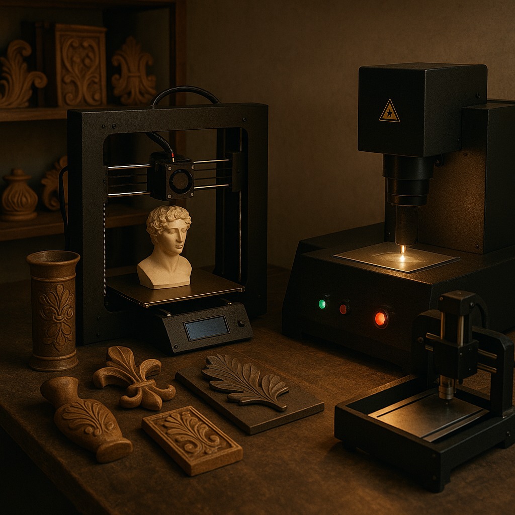 Obiecte artizanale realizate prin tehnologie 3D și gravură